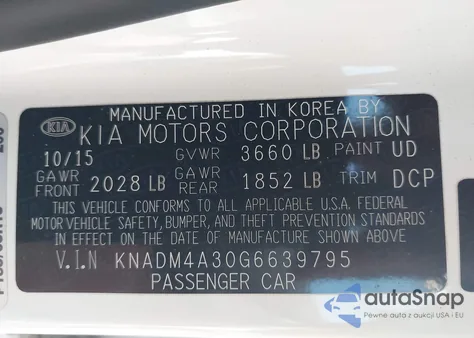 2016 Kia Rio Lx from USA, damaged, VIN KNADM4A30G6639795